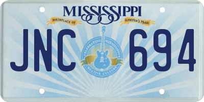 MS license plate JNC694