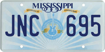 MS license plate JNC695
