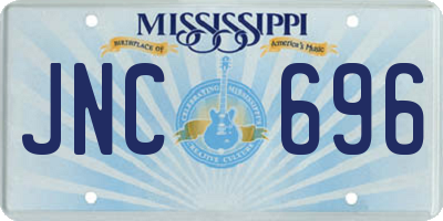MS license plate JNC696