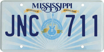 MS license plate JNC711