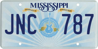 MS license plate JNC787
