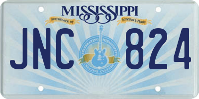 MS license plate JNC824