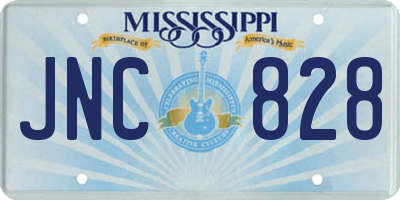 MS license plate JNC828