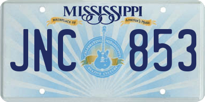 MS license plate JNC853
