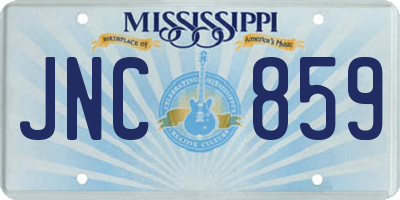MS license plate JNC859