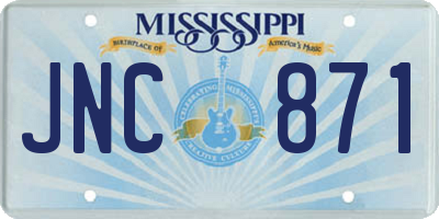 MS license plate JNC871