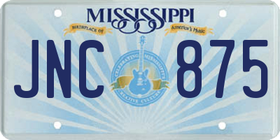 MS license plate JNC875