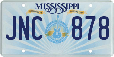 MS license plate JNC878