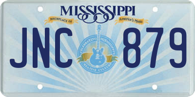 MS license plate JNC879