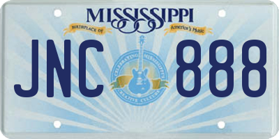 MS license plate JNC888