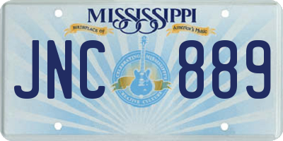 MS license plate JNC889