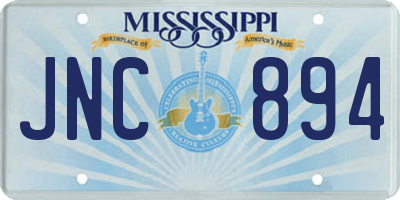 MS license plate JNC894