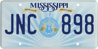 MS license plate JNC898