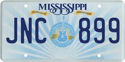 MS license plate JNC899