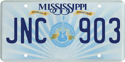 MS license plate JNC903