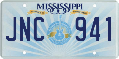 MS license plate JNC941