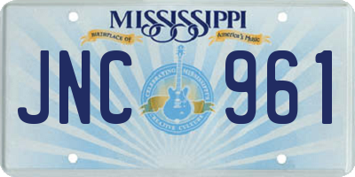 MS license plate JNC961