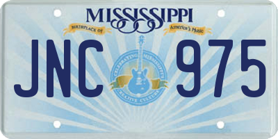 MS license plate JNC975