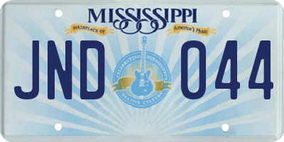 MS license plate JND044