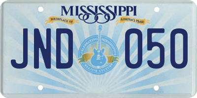 MS license plate JND050