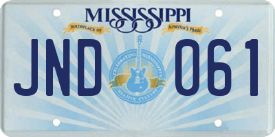 MS license plate JND061