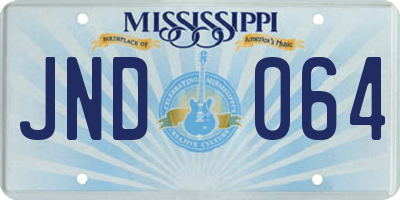 MS license plate JND064