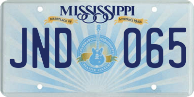 MS license plate JND065