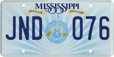 MS license plate JND076