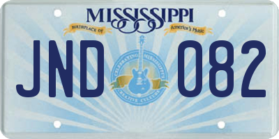 MS license plate JND082