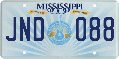 MS license plate JND088