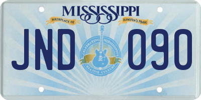 MS license plate JND090