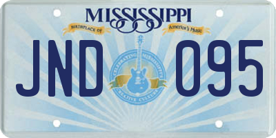 MS license plate JND095