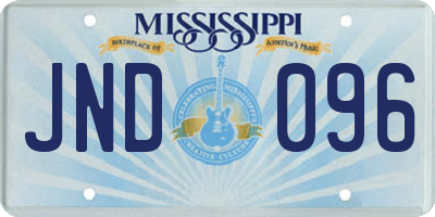 MS license plate JND096