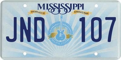 MS license plate JND107