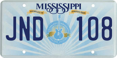 MS license plate JND108