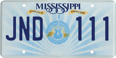 MS license plate JND111