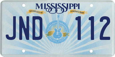 MS license plate JND112