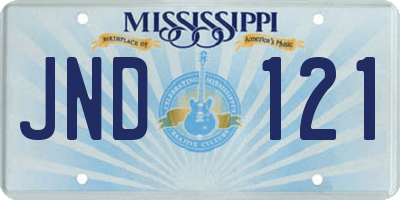 MS license plate JND121