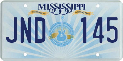 MS license plate JND145