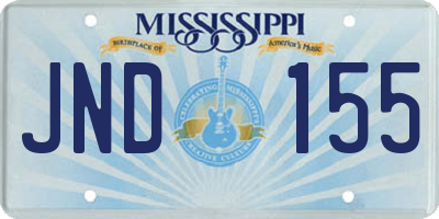 MS license plate JND155