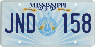 MS license plate JND158