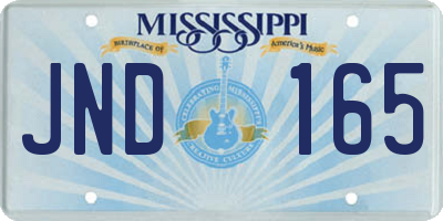 MS license plate JND165