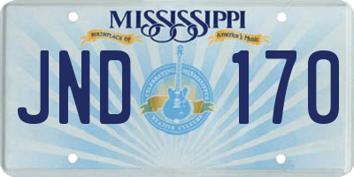 MS license plate JND170