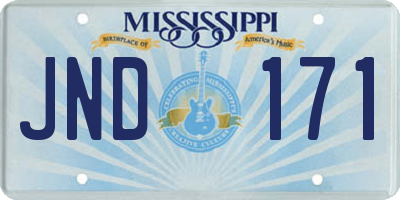 MS license plate JND171