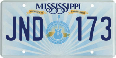 MS license plate JND173