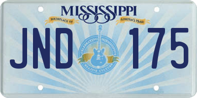 MS license plate JND175