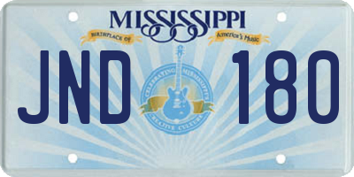 MS license plate JND180