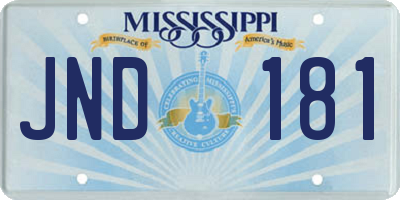 MS license plate JND181