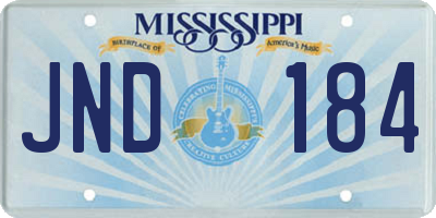 MS license plate JND184