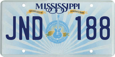 MS license plate JND188